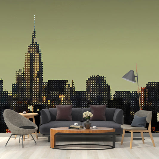 Whole Modern Mural Wallpaper Light Army Green Dotted City Wall Decor, Optional Size Clearhalo 'Wall Decor' 'Wall Mural' 1172801