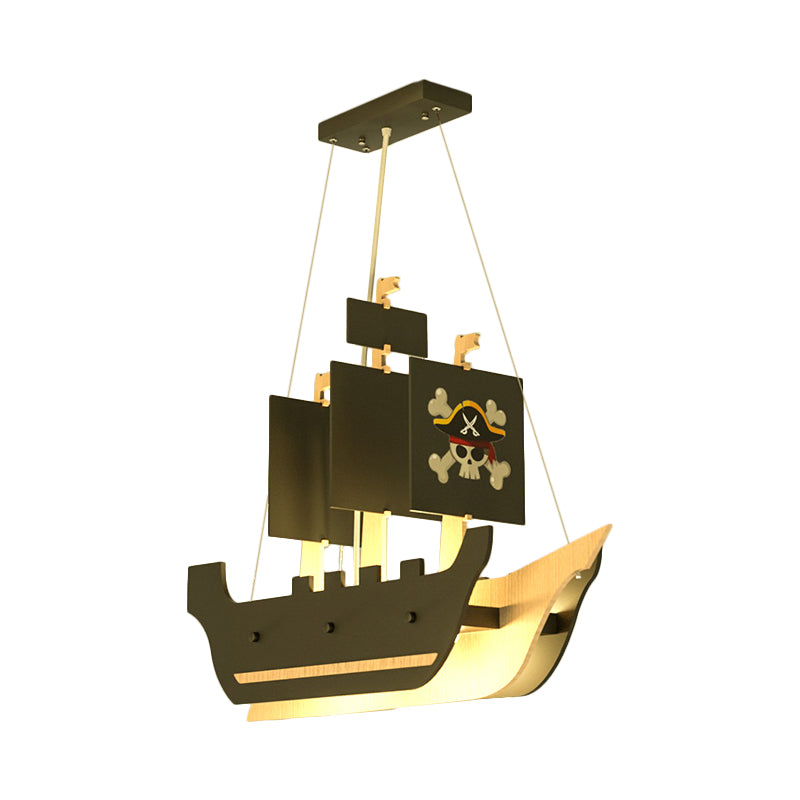 Metallic Pirate Ship Chandelier Light Cartoon LED Grey Hanging Pendant Lamp in Warm/White Light Clearhalo 'Ceiling Lights' 'Chandeliers' Lighting' options 1173594