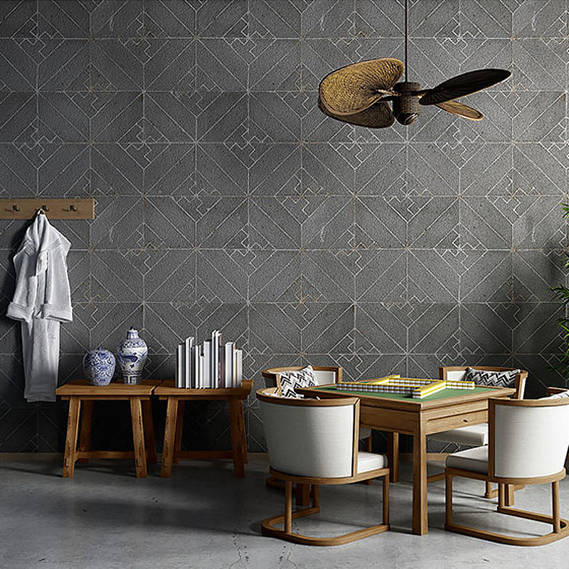 Geometric Rhombus Wallpaper Industrial Vinyl Wall Art in Dark Color for Home Decor Grey Clearhalo 'Industrial wall decor' 'Industrial' 'Wallpaper' Wall Decor' 1173833