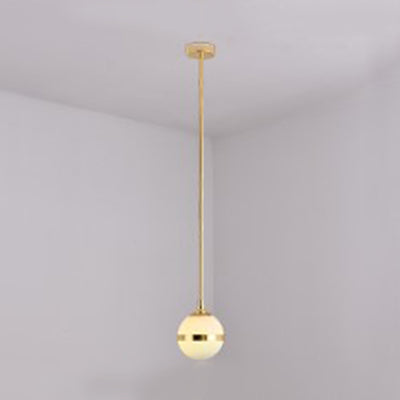 Sphere Shade E27 Hanging Light Modern Milk Glass Hanging Lamp in White for Dining Room 1 Gold Clearhalo 'Ceiling Lights' 'Chandeliers' 'Glass shade' 'Glass' 'Modern Chandeliers' 'Modern' Lighting' 117395