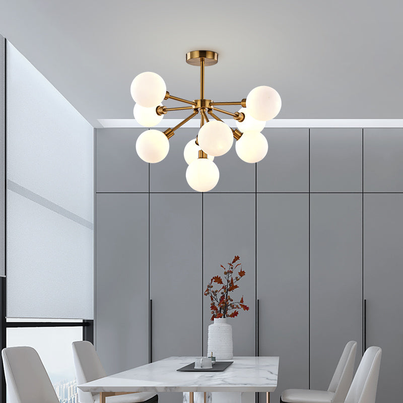 White/Smoke Bubble Pendant Light 7/9 Lights Post modern Glass Hanging Chandelier for Restaurant Clearhalo 'Ceiling Lights' 'Chandeliers' 'Modern Chandeliers' 'Modern' Lighting' 117683