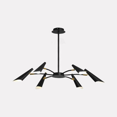 Black/White Spider Ceiling Lamp 6/8 Lights Contemporary Metal Pendant Chandelier 6 Black Clearhalo 'Ceiling Lights' 'Chandeliers' 'Modern Chandeliers' 'Modern' Lighting' 117860