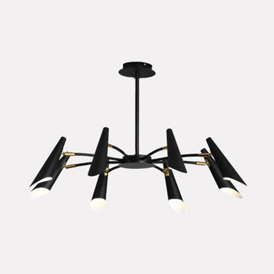 Black/White Spider Ceiling Lamp 6/8 Lights Contemporary Metal Pendant Chandelier 8 Black Clearhalo 'Ceiling Lights' 'Chandeliers' 'Modern Chandeliers' 'Modern' Lighting' 117861