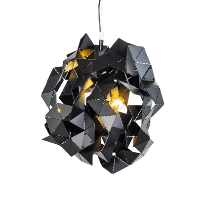 Metal Abstract Hanging Light Fixture Triple Light Post Modern Ceiling Chandelier in Black/Gold/Silver Black Clearhalo 'Ceiling Lights' 'Chandeliers' 'Modern Chandeliers' 'Modern' Lighting' 117991