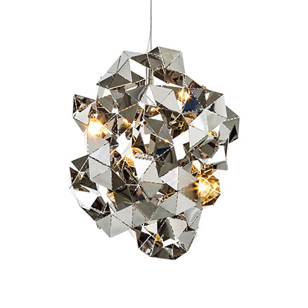 Metal Abstract Hanging Light Fixture Triple Light Post Modern Ceiling Chandelier in Black/Gold/Silver Silver Clearhalo 'Ceiling Lights' 'Chandeliers' 'Modern Chandeliers' 'Modern' Lighting' 117994