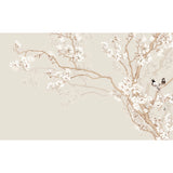 Beige Plum Blossom Wall Mural Flower Rustic Moisture Resistant Wall Decor for Home Clearhalo 'Wall Decor' 'Wall Mural' 1180842