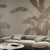 Tropica Plant Banana Tree Murals Grey Moisture-Resistant Wall Decor for Living Room Clearhalo 'Wall Decor' 'Wall Mural' 1180855