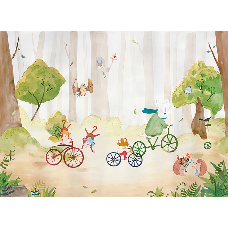 Cartoon Animals Wallpaper Murals Childrens Art Smooth Wall Covering for Baby Room Clearhalo 'Wall Decor' 'Wall Mural' 1180980