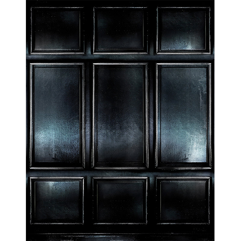 Whole Photography Modern Murals with Faux Cabinet Pattern in Gloss Black for Living Room Clearhalo 'Wall Decor' 'Wall Mural' 1181015