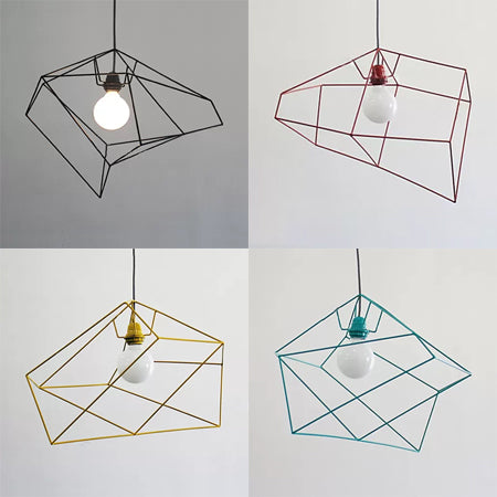 Simple 1 Light Suspension Light with Metal Shade Red/Yellow/Black Abstract Ceiling Pendant Light Clearhalo 'Ceiling Lights' 'Modern Pendants' 'Modern' 'Pendant Lights' 'Pendants' Lighting' 118129