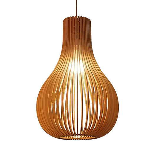 Wood Pendant Light Modern, Adjustable Teardrop Shape Ceiling Fixture Clearhalo 'Ceiling Lights' 'Modern Pendants' 'Modern' 'Pendant Lights' 'Pendants' Lighting' 118142