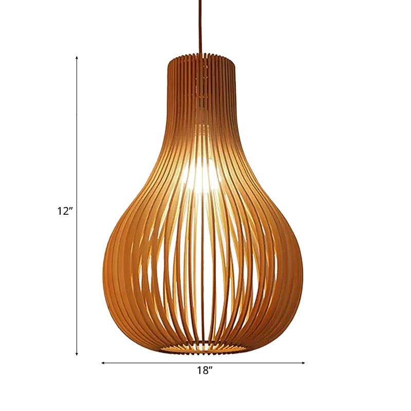 Wood Pendant Light Modern, Adjustable Teardrop Shape Ceiling Fixture Clearhalo 'Ceiling Lights' 'Modern Pendants' 'Modern' 'Pendant Lights' 'Pendants' Lighting' 118143