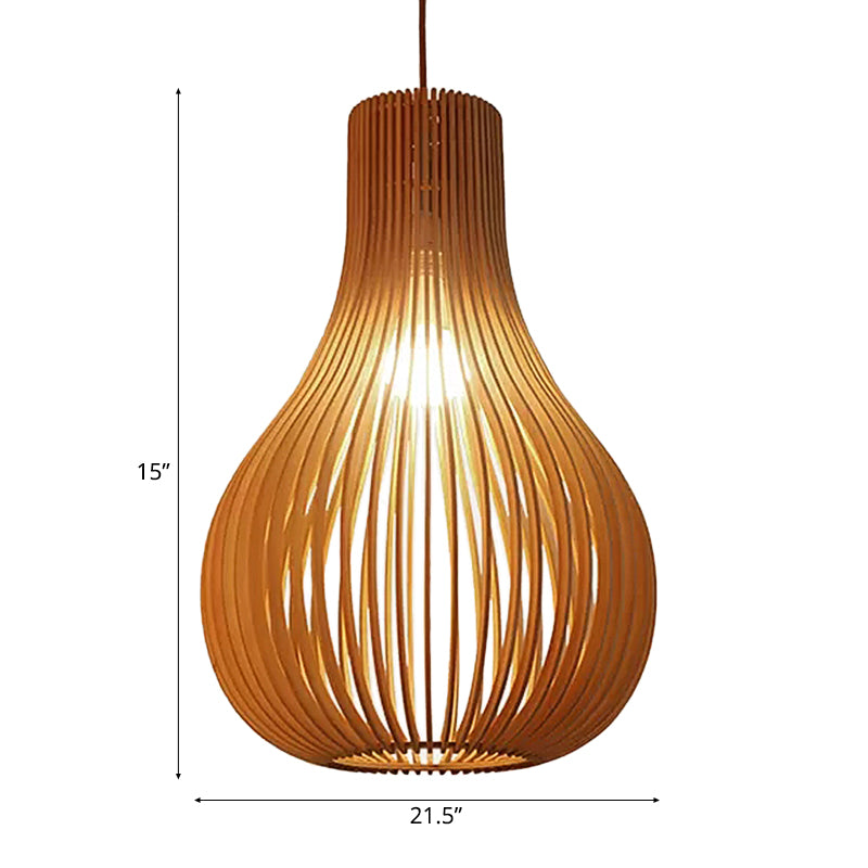 Wood Pendant Light Modern, Adjustable Teardrop Shape Ceiling Fixture Clearhalo 'Ceiling Lights' 'Modern Pendants' 'Modern' 'Pendant Lights' 'Pendants' Lighting' 118144