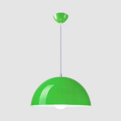 Black/White/Red Dome Hanging Light Nordic Aluminum 1 Light Suspension Light for Dining Room, 12"/14"/16" Wide Green Clearhalo 'Ceiling Lights' 'Modern Pendants' 'Modern' 'Pendant Lights' 'Pendants' Lighting' 118185