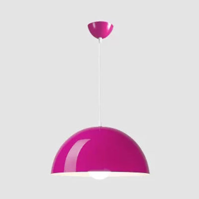 Black/White/Red Dome Hanging Light Nordic Aluminum 1 Light Suspension Light for Dining Room, 12"/14"/16" Wide Purple Clearhalo 'Ceiling Lights' 'Modern Pendants' 'Modern' 'Pendant Lights' 'Pendants' Lighting' 118186