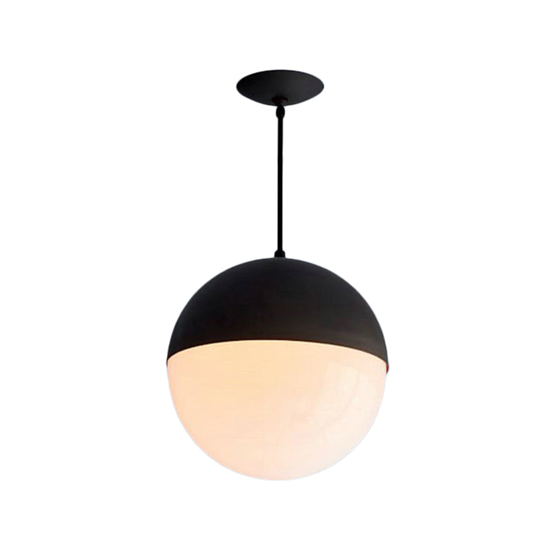 Black/Gold Sphere Pendant Lamp Modernist 1 Light Opal Glass Ceiling Light Fixture for Kitchen Clearhalo 'Ceiling Lights' 'Glass shade' 'Glass' 'Modern Pendants' 'Modern' 'Pendant Lights' 'Pendants' Lighting' 118322