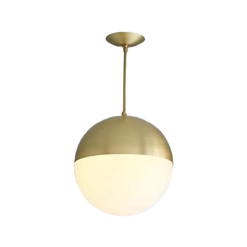 Black/Gold Sphere Pendant Lamp Modernist 1 Light Opal Glass Ceiling Light Fixture for Kitchen Clearhalo 'Ceiling Lights' 'Glass shade' 'Glass' 'Modern Pendants' 'Modern' 'Pendant Lights' 'Pendants' Lighting' 118325