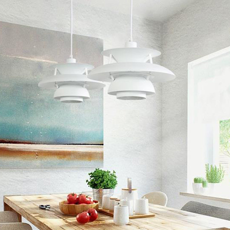 Designer Tiered Pendant Light Metal Shade 1 Light Hanging Ceiling Light with Hanging Cord Clearhalo 'Ceiling Lights' 'Modern Pendants' 'Modern' 'Pendant Lights' 'Pendants' Lighting' 118336