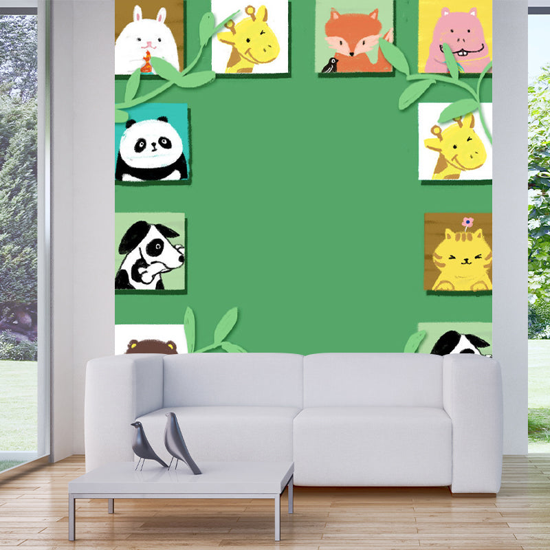 Animal Frame Wall Decal Murals Childrens Art Stain Resistant Bedroom Wall Covering, Made to Measure Clearhalo 'Wall Decor' 'Wall Mural' 1183785