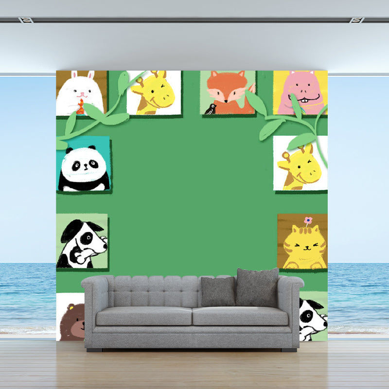 Animal Frame Wall Decal Murals Childrens Art Stain Resistant Bedroom Wall Covering, Made to Measure Clearhalo 'Wall Decor' 'Wall Mural' 1183786