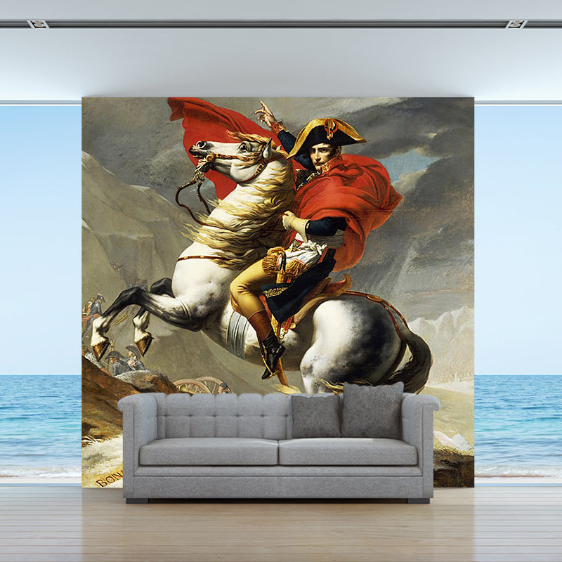 Classic Napoleon Oil Painting Murals for Office Decor Customized Wall Art  in Red Brown