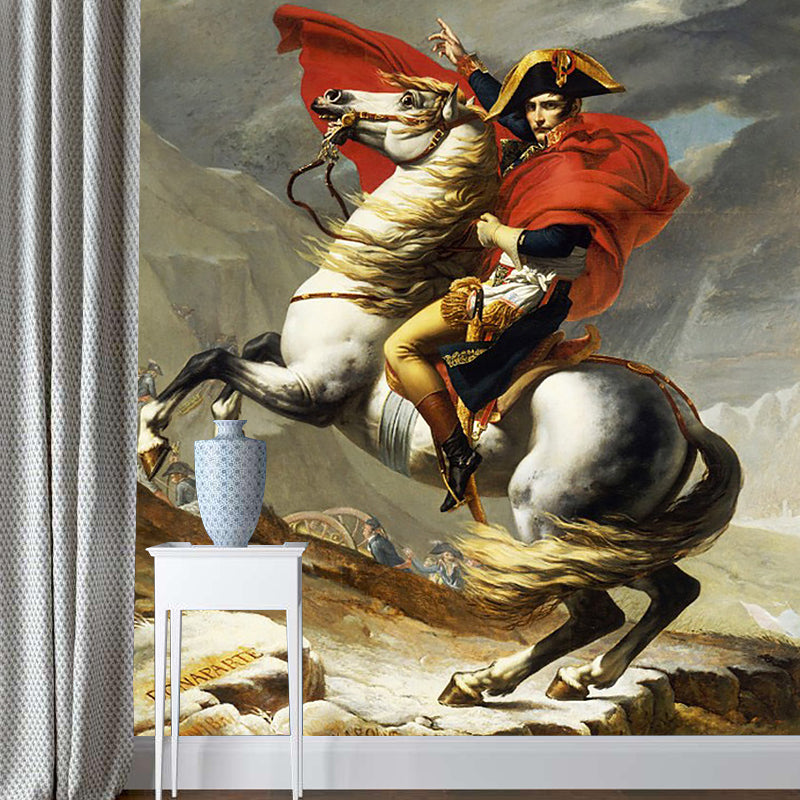 Classic Napoleon Oil Painting Murals for Office Decor Customized Wall Art  in Red Brown