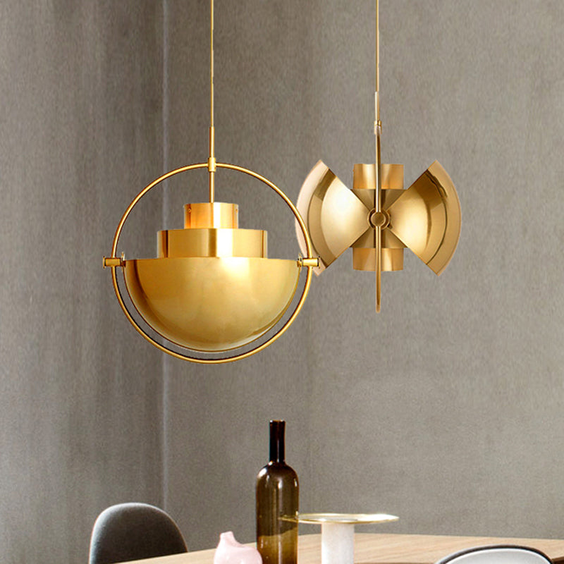 Metal Rotated Pendant Lighting in Modern Style 1 Light Black/White/Gold Hanging Light Gold Clearhalo 'Ceiling Lights' 'Modern Pendants' 'Modern' 'Pendant Lights' 'Pendants' Lighting' 118436