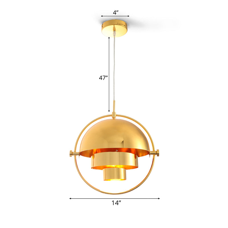 Metal Rotated Pendant Lighting in Modern Style 1 Light Black/White/Gold Hanging Light Clearhalo 'Ceiling Lights' 'Modern Pendants' 'Modern' 'Pendant Lights' 'Pendants' Lighting' 118439