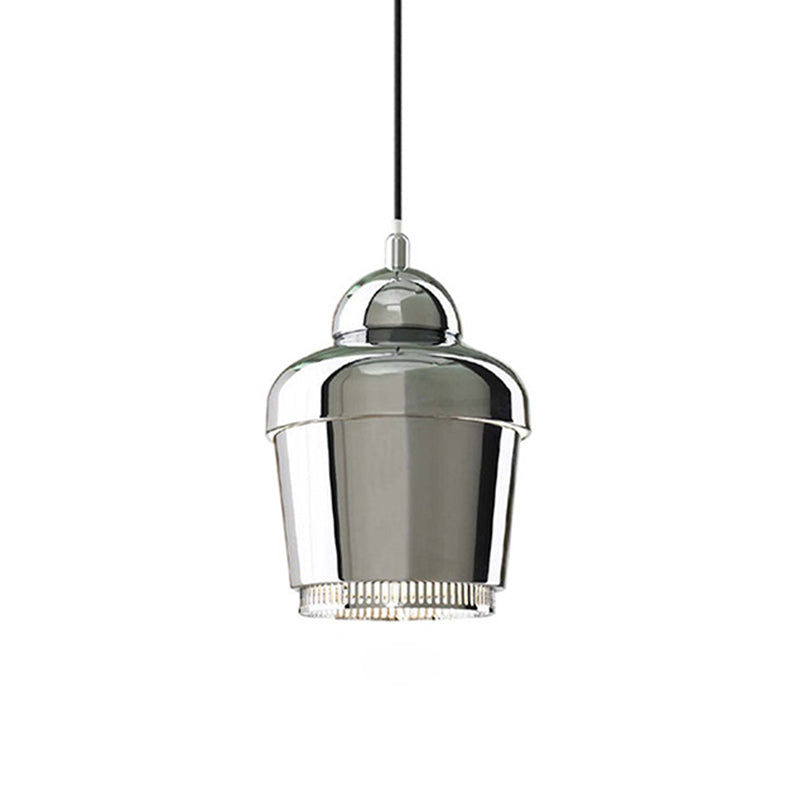 Black/White/Chrome Jar Pendant Ceiling Light Modern 1 Light Iron Hanging Pendant Light Clearhalo 'Ceiling Lights' 'Modern Pendants' 'Modern' 'Pendant Lights' 'Pendants' Lighting' 118455