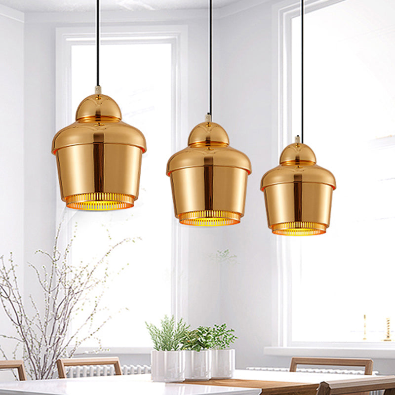 Black/White/Chrome Jar Pendant Ceiling Light Modern 1 Light Iron Hanging Pendant Light Gold Clearhalo 'Ceiling Lights' 'Modern Pendants' 'Modern' 'Pendant Lights' 'Pendants' Lighting' 118458