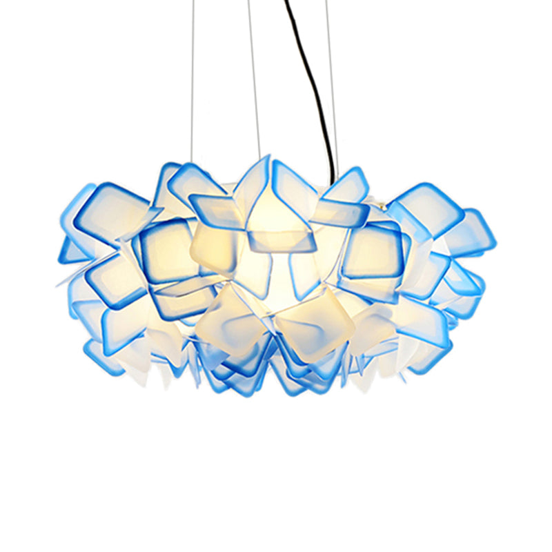 Brown/Blue/Purple Blossom Drop Pendant Contemporary 21"/27.5" Wide 1-Light Acrylic Ceiling Lamp for Living Room Clearhalo 'Ceiling Lights' 'Modern Pendants' 'Modern' 'Pendant Lights' 'Pendants' Lighting' 118468