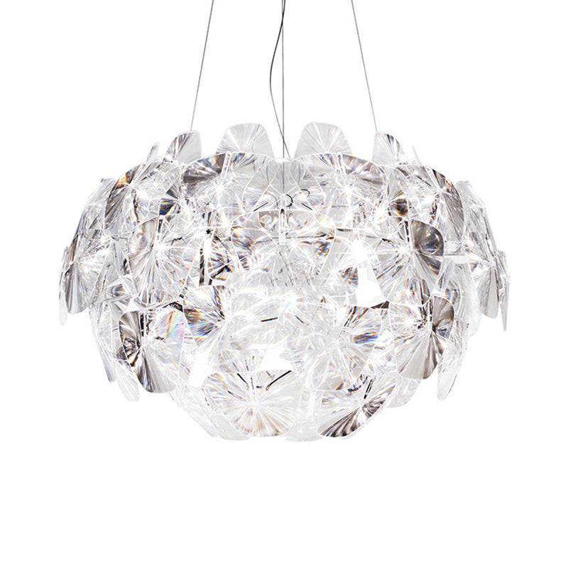 Globe Acrylic Pendant Lighting Fixture Modern 24"/28.5"/43" Wide 1 Light Clear Ceiling Suspension Lamp Clearhalo 'Ceiling Lights' 'Modern Pendants' 'Modern' 'Pendant Lights' 'Pendants' Lighting' 118478