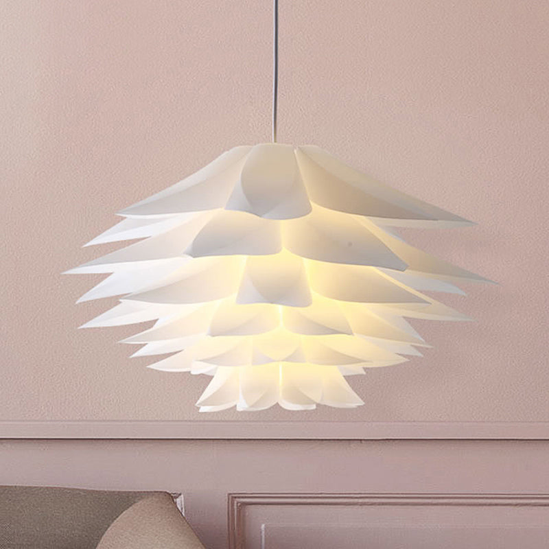 14"/18"/21.5" Wide 1 Light Bedroom Suspension Pendant with Upward/Downward Lotus Acrylic Shade White Hanging Ceiling Light Clearhalo 'Ceiling Lights' 'Modern Pendants' 'Modern' 'Pendant Lights' 'Pendants' Lighting' 118518