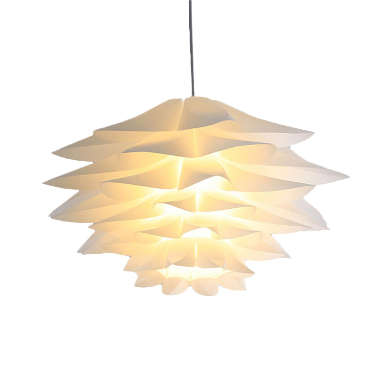 14"/18"/21.5" Wide 1 Light Bedroom Suspension Pendant with Upward/Downward Lotus Acrylic Shade White Hanging Ceiling Light Clearhalo 'Ceiling Lights' 'Modern Pendants' 'Modern' 'Pendant Lights' 'Pendants' Lighting' 118520