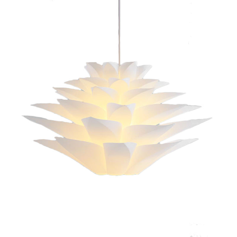 14"/18"/21.5" Wide 1 Light Bedroom Suspension Pendant with Upward/Downward Lotus Acrylic Shade White Hanging Ceiling Light Clearhalo 'Ceiling Lights' 'Modern Pendants' 'Modern' 'Pendant Lights' 'Pendants' Lighting' 118522