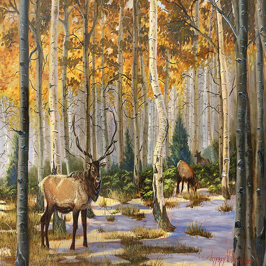 Yellow-Brown Modern Wall Mural Decal Whole Elk in the Forest Wall Covering for Home Clearhalo 'Wall Decor' 'Wall Mural' 1185917