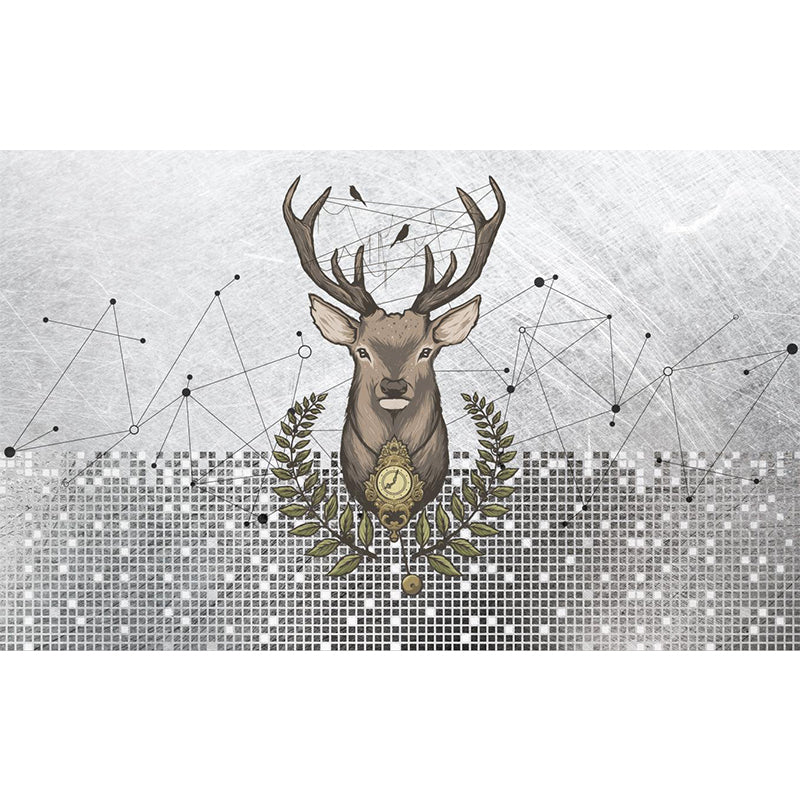 Washable Deer Wallpaper Murals Contemporary Non-Woven Wall Covering, Made to Measure Clearhalo 'Wall Decor' 'Wall Mural' 1185932