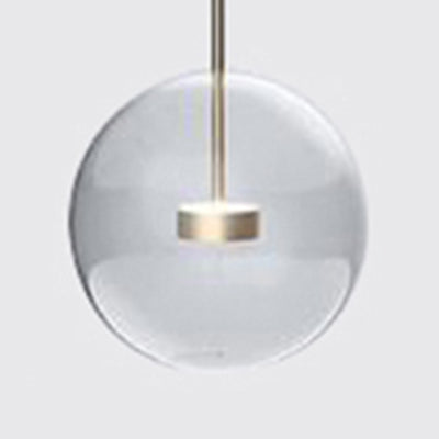 Clear Glass Ball Pendant Light Modernist 1/4/6 Lights Led Hanging Ceiling Lamp in Gold with Bubble Design 1 Gold Clearhalo 'Ceiling Lights' 'Glass shade' 'Glass' 'Modern Pendants' 'Modern' 'Pendant Lights' 'Pendants' Lighting' 118596