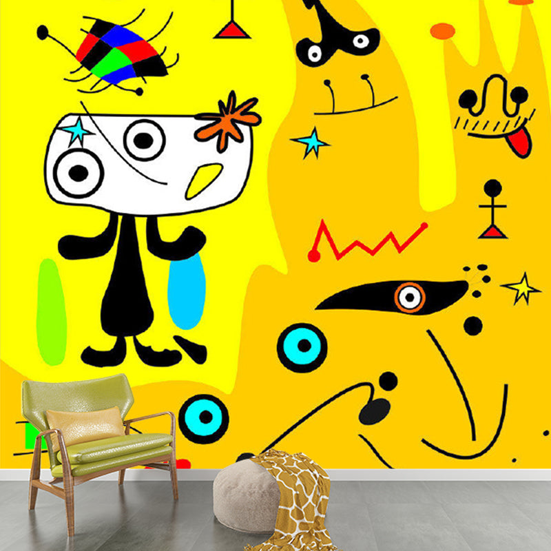 Illustration Fantasy Murals Wallpaper Extra Large Wall Decor for Kids Bedroom, Made to Measure Yellow Clearhalo 'Wall Decor' 'Wall Mural' 1186878