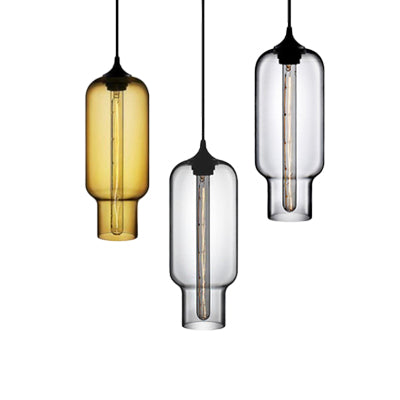 1 Light Ceiling Pendant Light with Bottle Glass Shade Contemporary Red/Brown/Blue Hanging Light Clearhalo 'Ceiling Lights' 'Glass shade' 'Glass' 'Modern Pendants' 'Modern' 'Pendant Lights' 'Pendants' Lighting' 118809