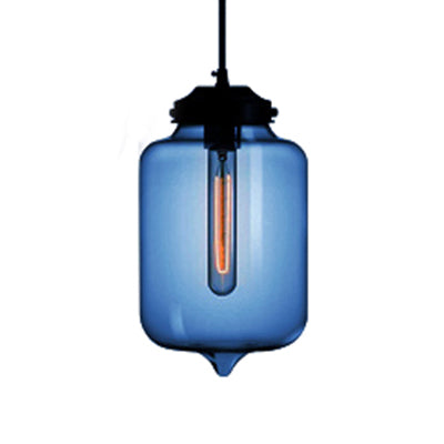 Teardrop Pendant Lighting in Modern Style Glass 1 Light Red/Brown/Blue Hanging Light Dark Blue Clearhalo 'Ceiling Lights' 'Glass shade' 'Glass' 'Modern Pendants' 'Modern' 'Pendant Lights' 'Pendants' Lighting' 118813