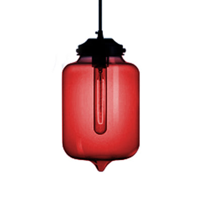 Teardrop Pendant Lighting in Modern Style Glass 1 Light Red/Brown/Blue Hanging Light Red Clearhalo 'Ceiling Lights' 'Glass shade' 'Glass' 'Modern Pendants' 'Modern' 'Pendant Lights' 'Pendants' Lighting' 118814