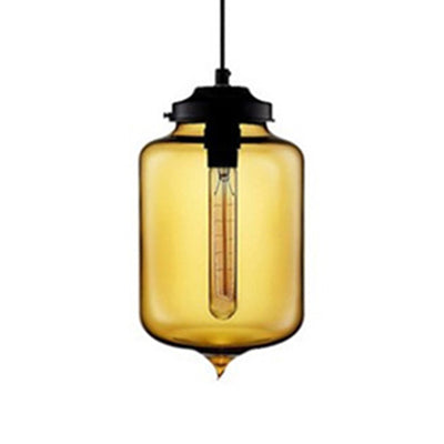 Teardrop Pendant Lighting in Modern Style Glass 1 Light Red/Brown/Blue Hanging Light Amber Clearhalo 'Ceiling Lights' 'Glass shade' 'Glass' 'Modern Pendants' 'Modern' 'Pendant Lights' 'Pendants' Lighting' 118819