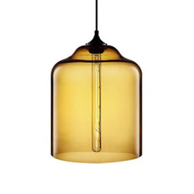 Glass Jug Suspension Light Contemporary 1 Light Red/Brown/Blue Hanging Ceiling Light Amber Clearhalo 'Ceiling Lights' 'Glass shade' 'Glass' 'Modern Pendants' 'Modern' 'Pendant Lights' 'Pendants' Lighting' 118828