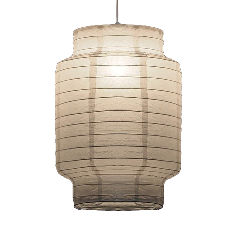 Lantern Ceiling Pendant Light Retro Fabric 8.5"/10.5"/11.5" Wide 1 Light White Hanging Lamp Kit Clearhalo 'Ceiling Lights' 'Modern Pendants' 'Modern' 'Pendant Lights' 'Pendants' Lighting' 118918