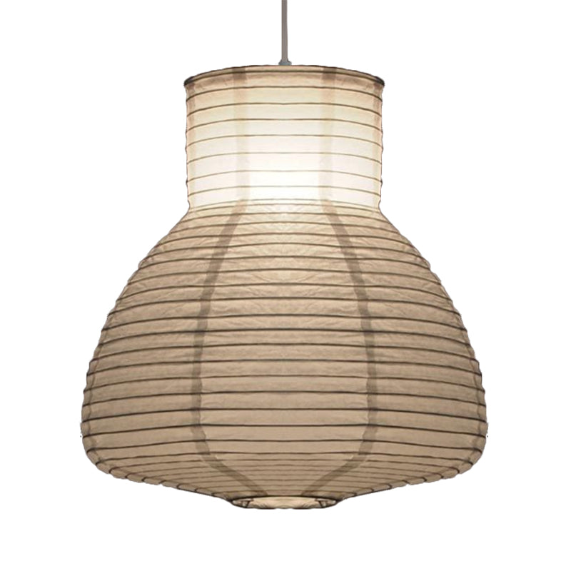 Lantern Ceiling Pendant Light Retro Fabric 8.5"/10.5"/11.5" Wide 1 Light White Hanging Lamp Kit Clearhalo 'Ceiling Lights' 'Modern Pendants' 'Modern' 'Pendant Lights' 'Pendants' Lighting' 118922