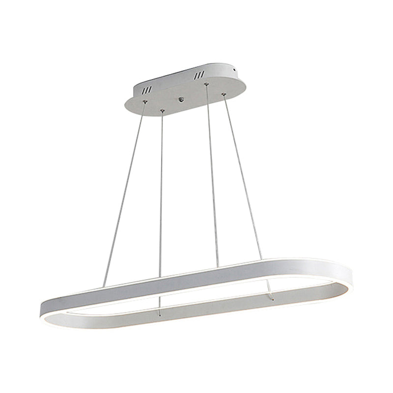 31.5"/39"/47" Wide Gold/White Oval Suspension Pendant Minimalist LED Acrylic Ceiling Light over Island in Warm/White Light Clearhalo 'Ceiling Lights' 'Modern Pendants' 'Modern' 'Pendant Lights' 'Pendants' Lighting' 119036