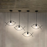 Fish Shape Metal Pendant Lighting Modern Creative 1 Light Black Ceiling Light for Dining Room Black A Clearhalo 'Ceiling Lights' 'Modern Pendants' 'Modern' 'Pendant Lights' 'Pendants' Lighting' 119108