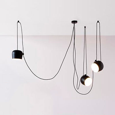 Metal Swag Pendant Light Kit Modern 3/4 Heads Hanging Pendant Light in Black/White with Adjustable Cord Clearhalo 'Ceiling Lights' 'Modern Pendants' 'Modern' 'Pendant Lights' 'Pendants' Lighting' 119117