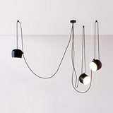 Metal Swag Pendant Light Kit Modern 3/4 Heads Hanging Pendant Light in Black/White with Adjustable Cord Clearhalo 'Ceiling Lights' 'Modern Pendants' 'Modern' 'Pendant Lights' 'Pendants' Lighting' 119117